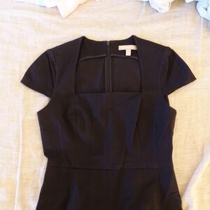 Banana Republic Black Square-Neck Structured Dress